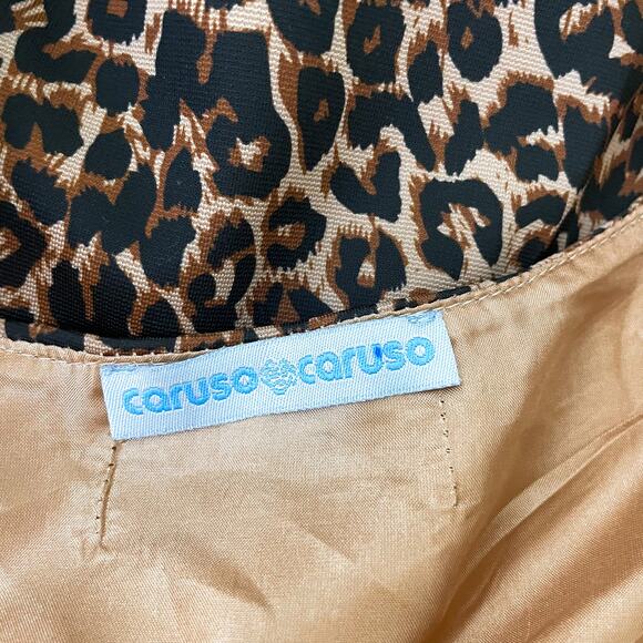 Caruso Caruso Leopard Animal Print Sleeveless Fit & Flare Mini Dress Brown Spots - Picture 7 of 11